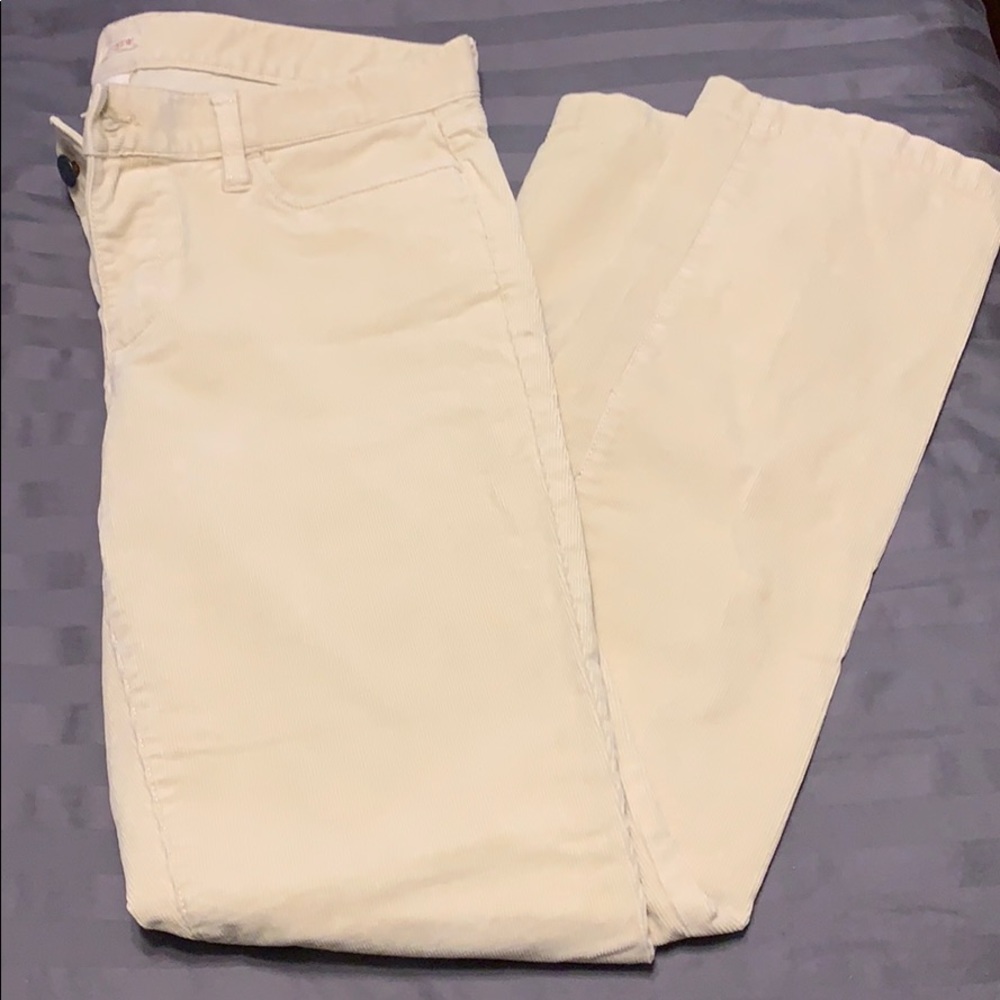 JCrew Factory straight leg cream corduroy pants 31
